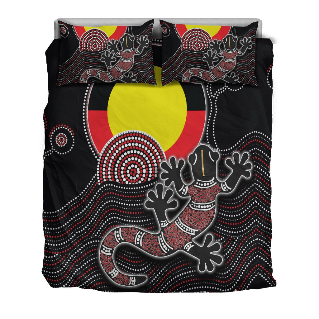 Aboriginal Bedding Set - Gecko with Aboriginal Flag