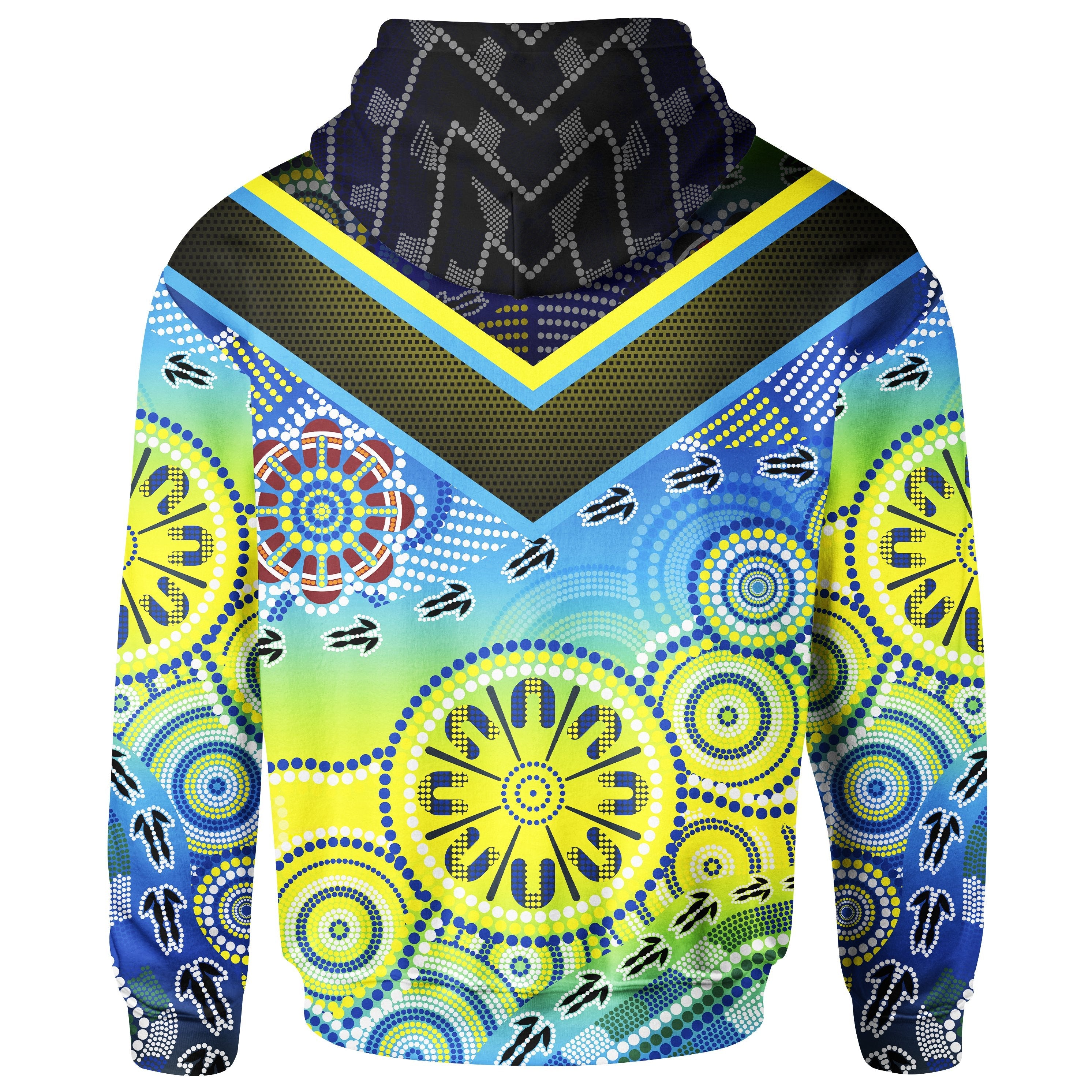 Aboriginal Zip Hoodie - Dot Painting Indigenous Circle Patterns