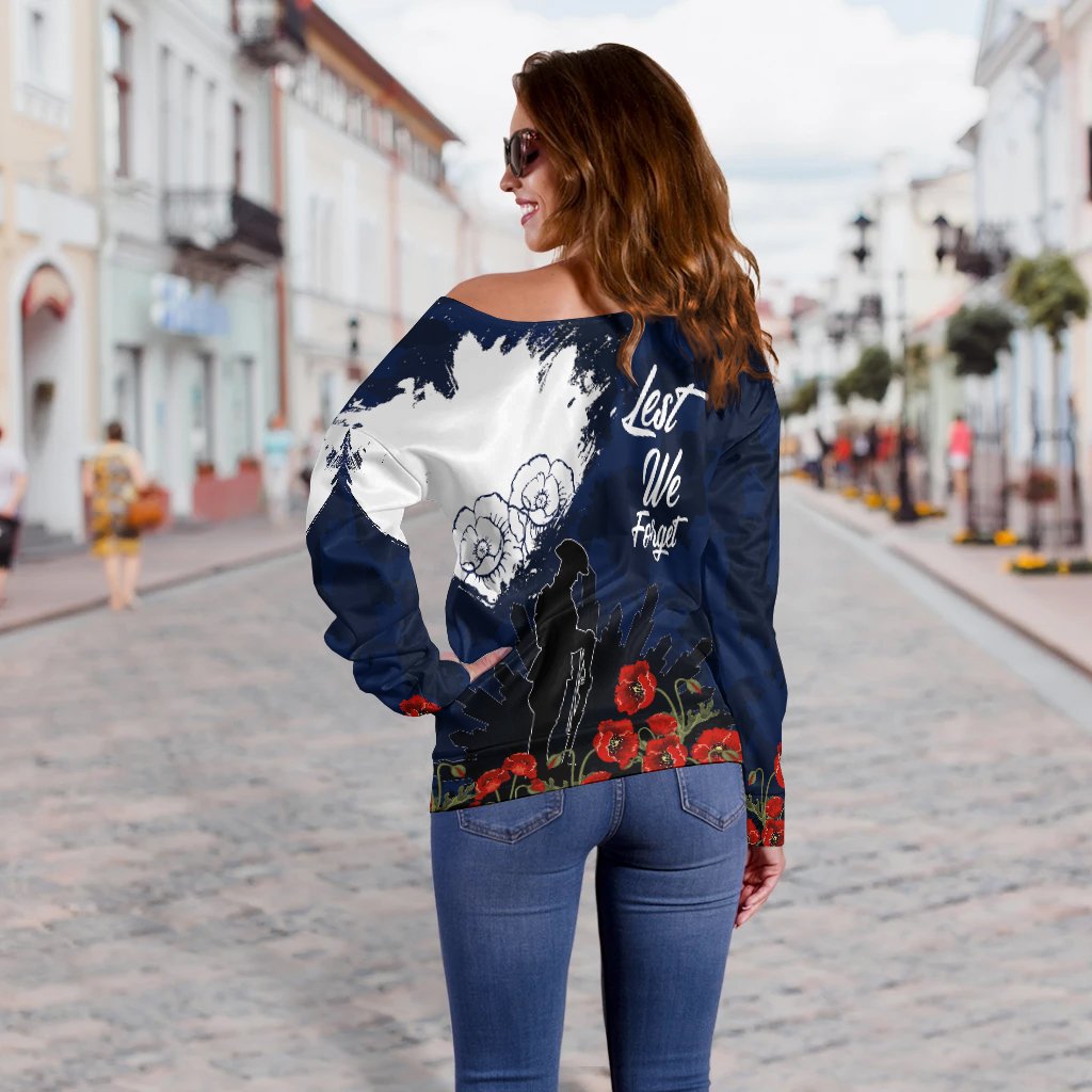 Anzac Day Women's Off Shoulder Sweater - Australia Anzac Day 2022