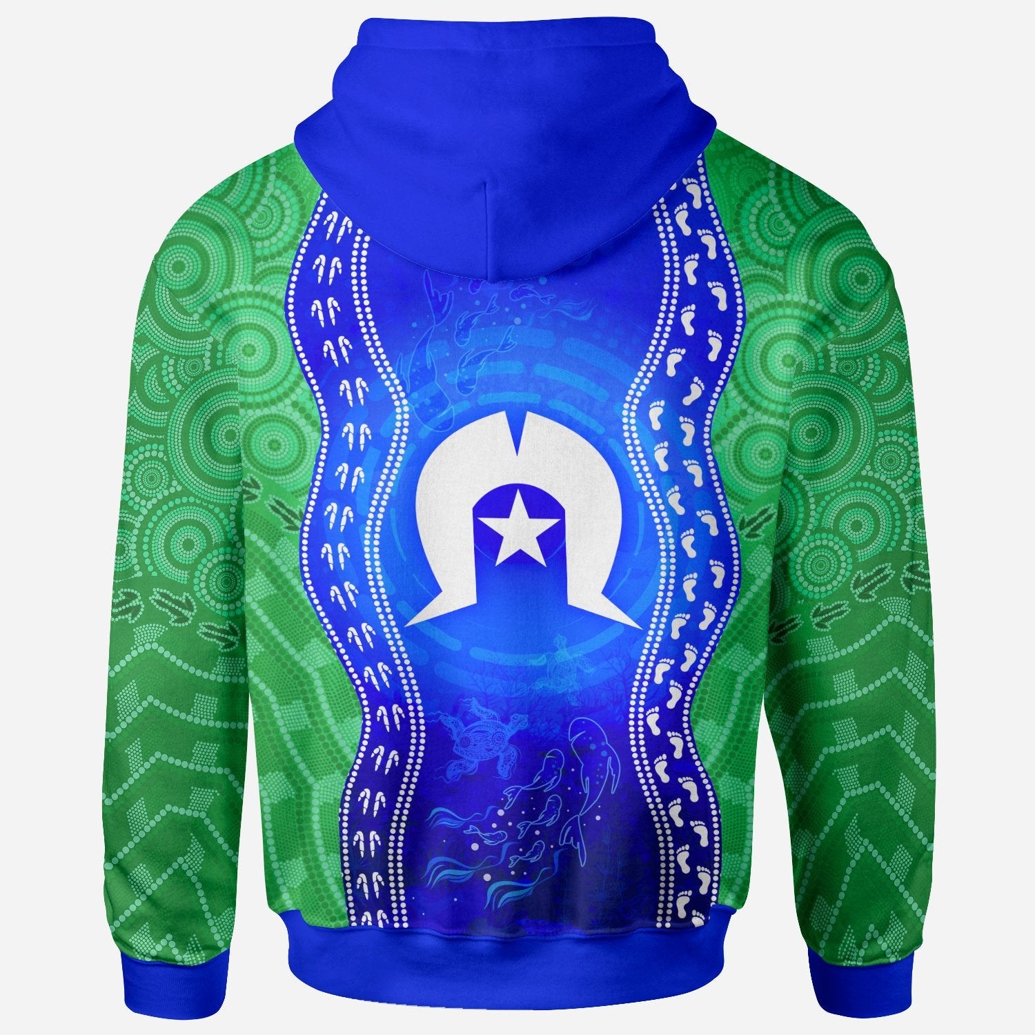 Torres Strait Islanders Zip Hoodie - Torres Symbol With Aboriginal Patterns