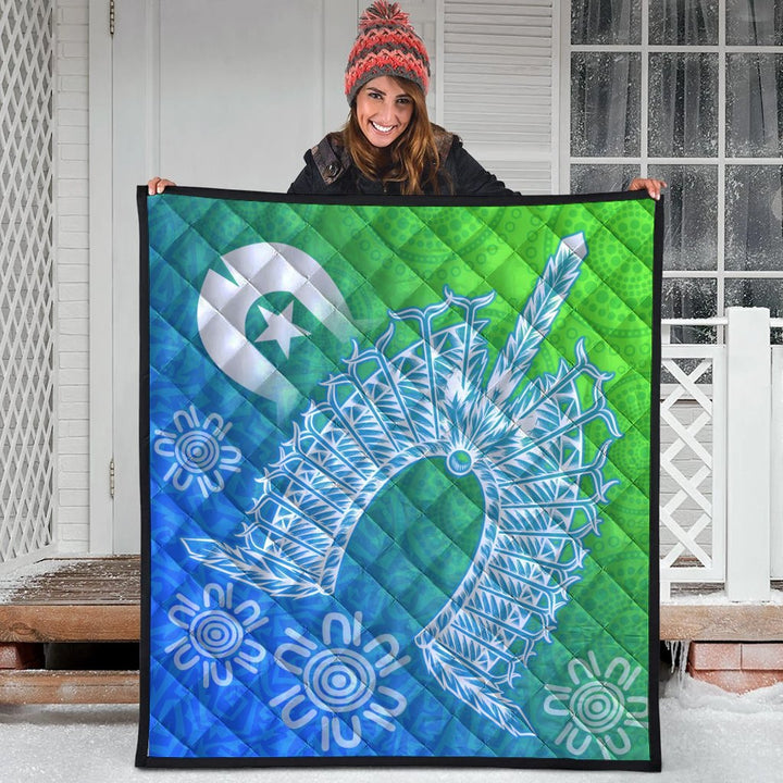 Torres Strait Islander Premium Quilt - Dhari Mask Ocean Style – To The ...