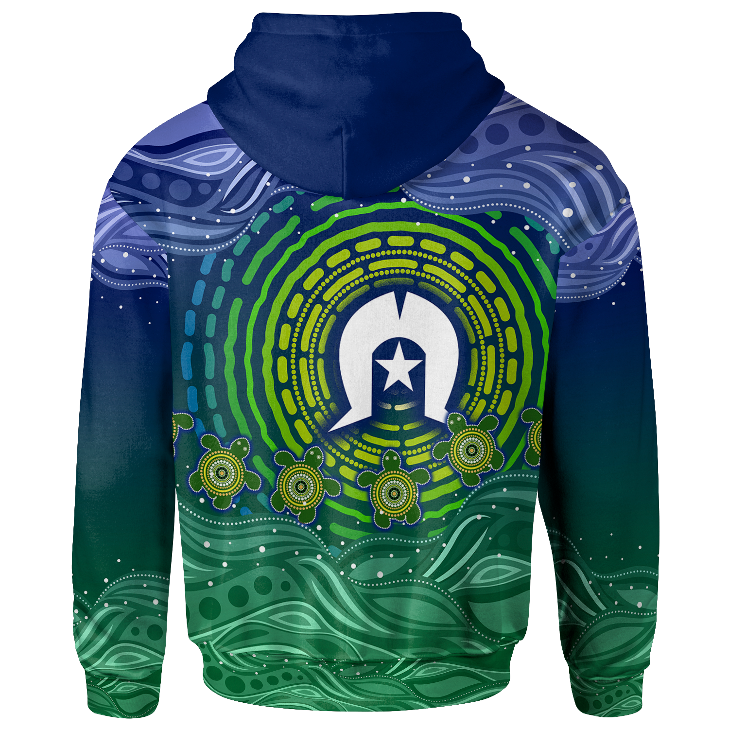 Torres Strait Islanders Zip Hoodie - Aboriginal Turtle