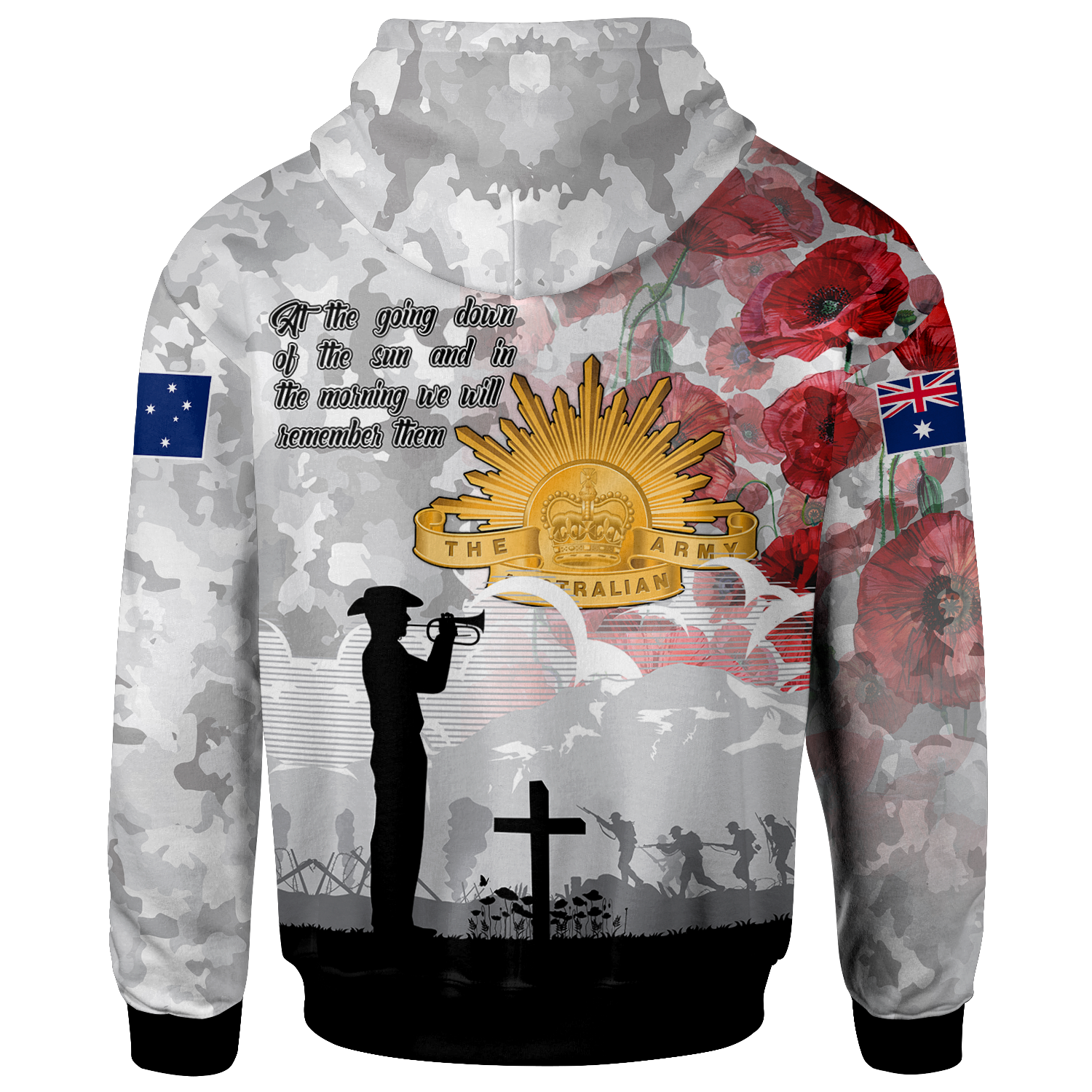 Anzac Zip Hoodie - We Will Remember Them