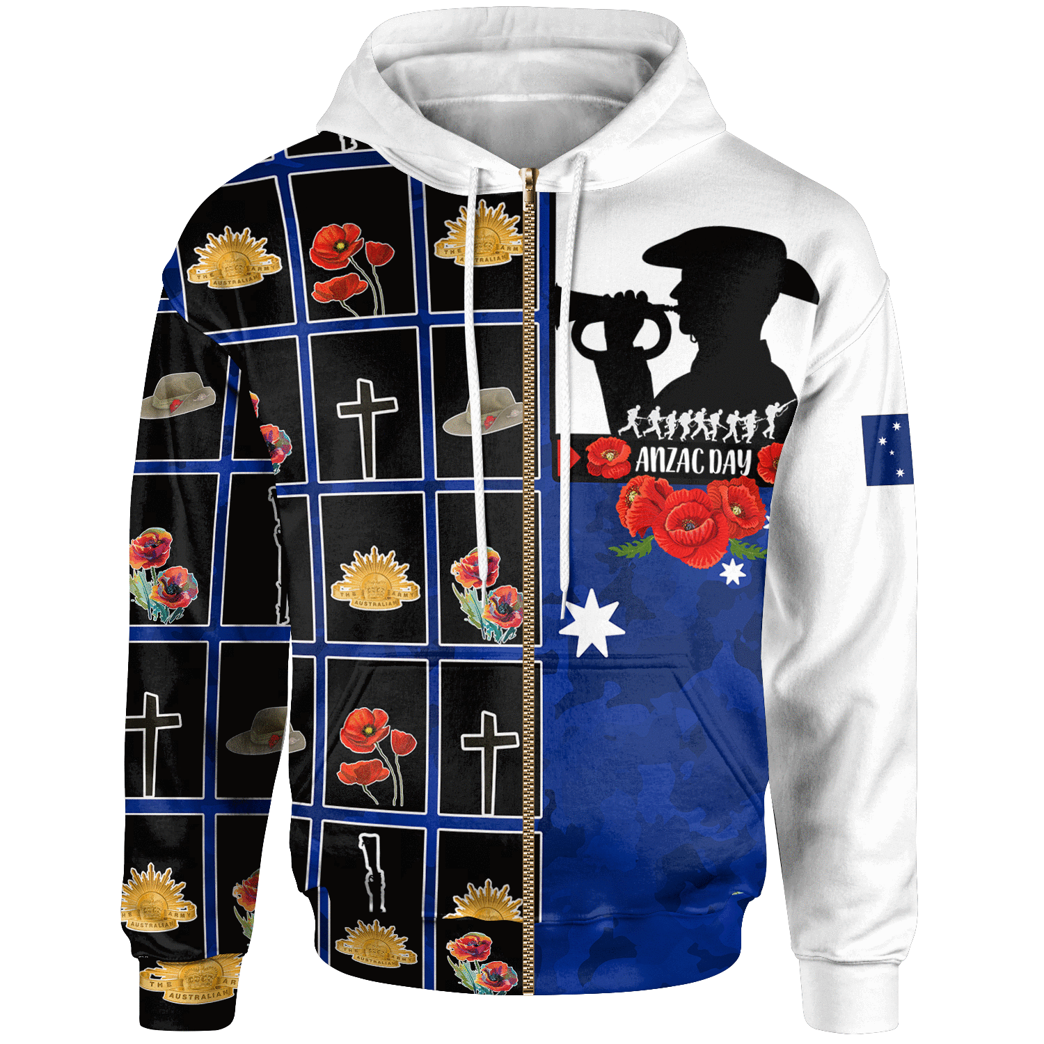 Anzac Day Zip Hoodie - We Shall Remember Them 2022