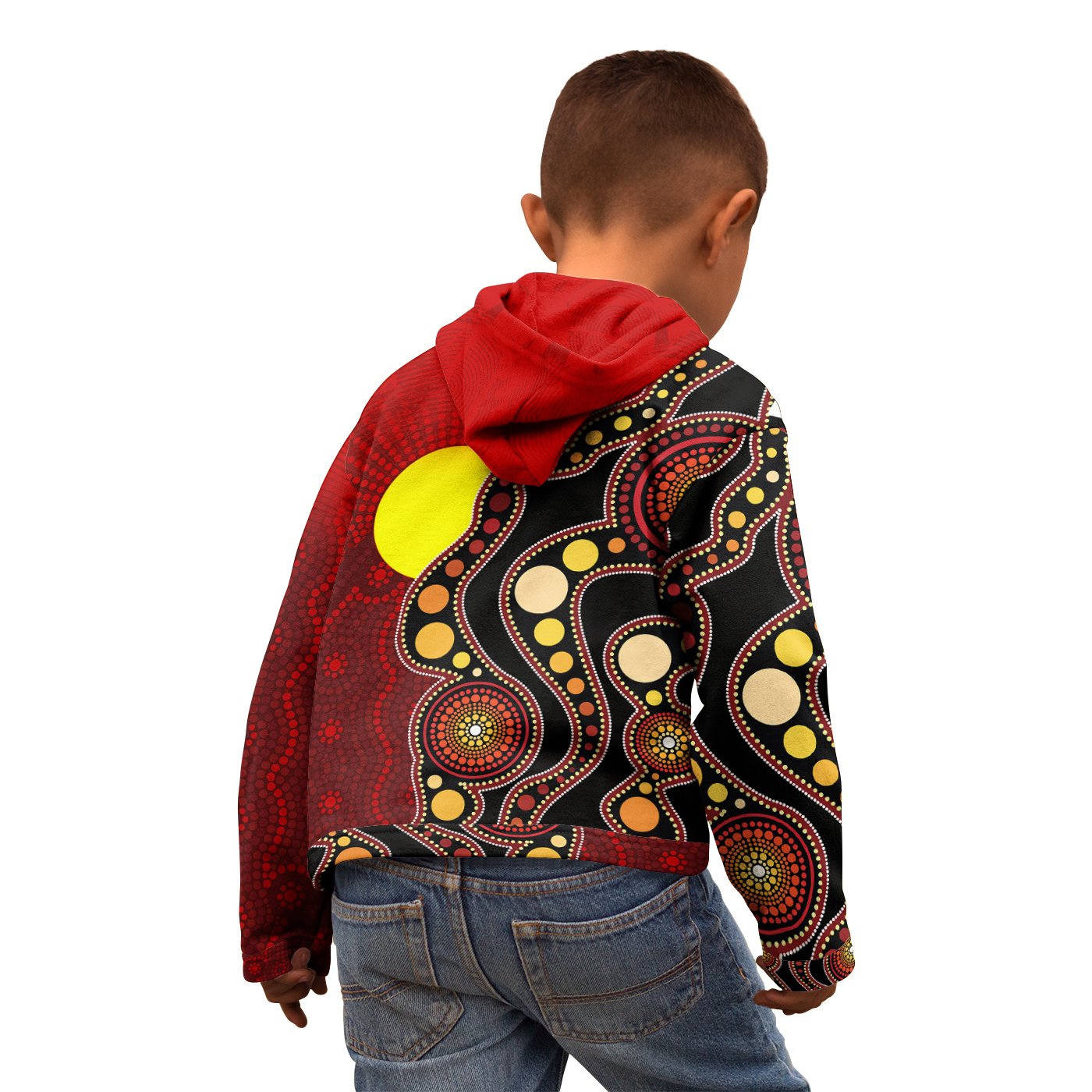 (Custom Kid) Aboriginal Zip Hoodie - Australia Aboriginal Lives Matter Flag (For Kid) 