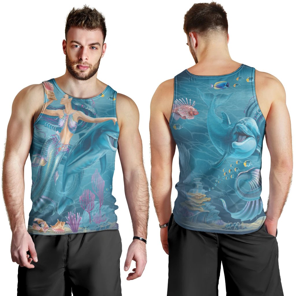 Men Tank Top - Australia Beautiful Mermaid With Dolphin