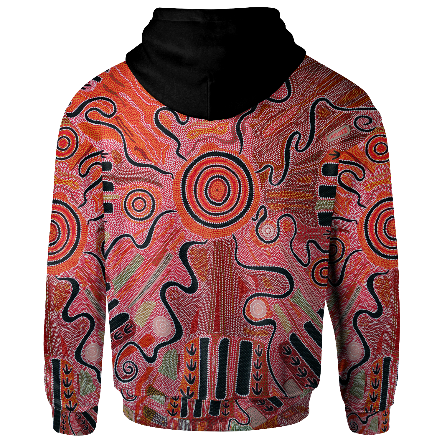 Aboriginal Zip Hoodie - Indigenous Footprint Landscape