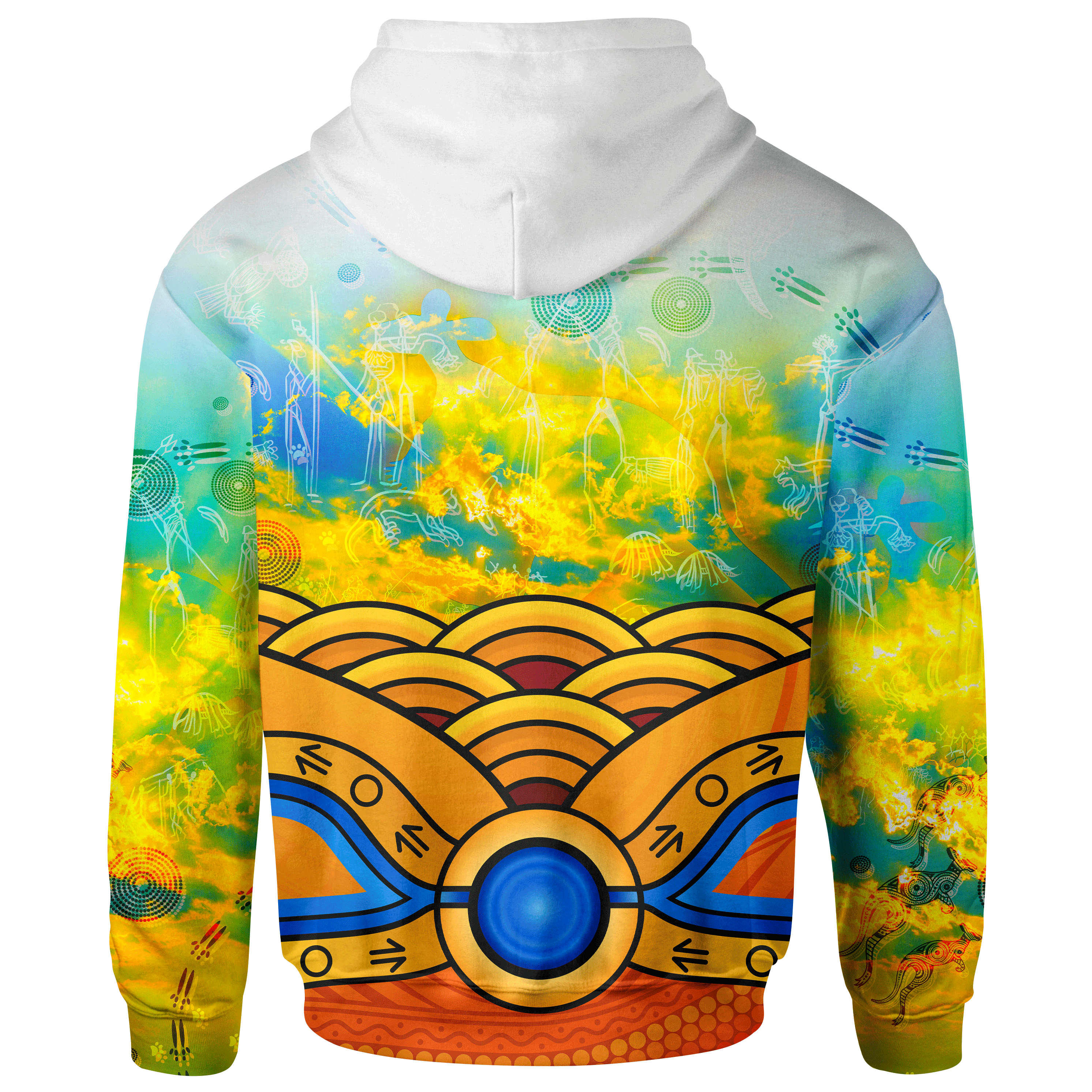 Aboriginal Kid Hoodie - Australia Kangaroo Sky (For Kid)-