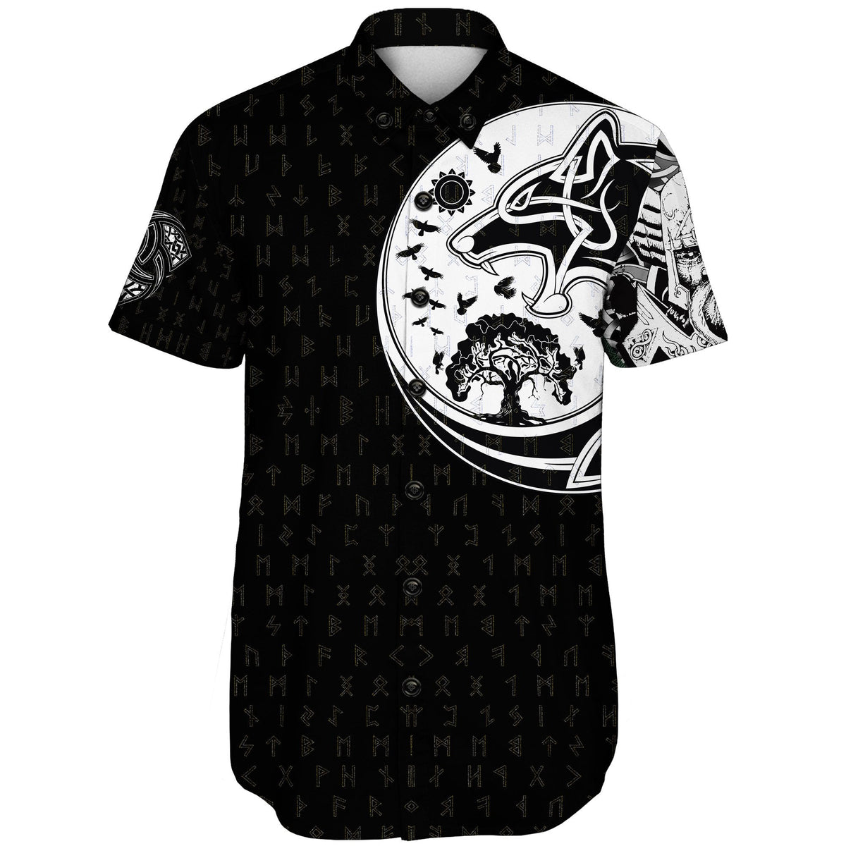 Viking Short Sleeve Shirt Skoll And Hati Rune Tattoo – To The Closet