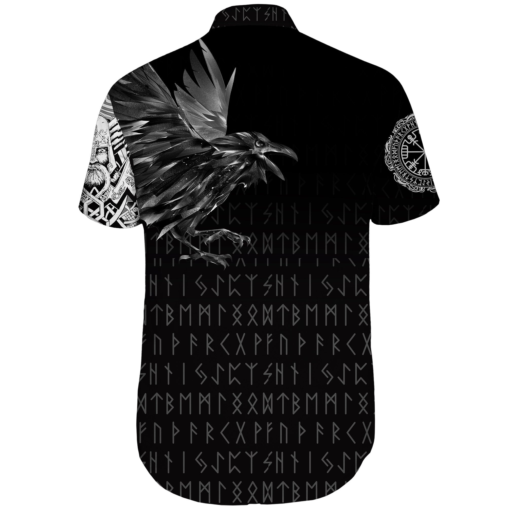 Viking Short Sleeve Shirt The Raven Of Odin Rune