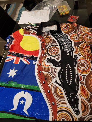 Aboriginal Polo - Australian Aboriginal Crocodile With NAIDOC Flags Polo Shirt
