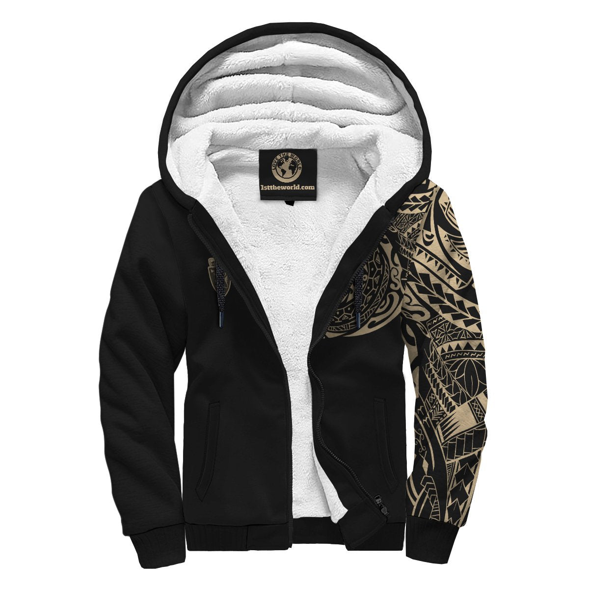 Viking Sherpa Hoodie Norway Tattoo Style