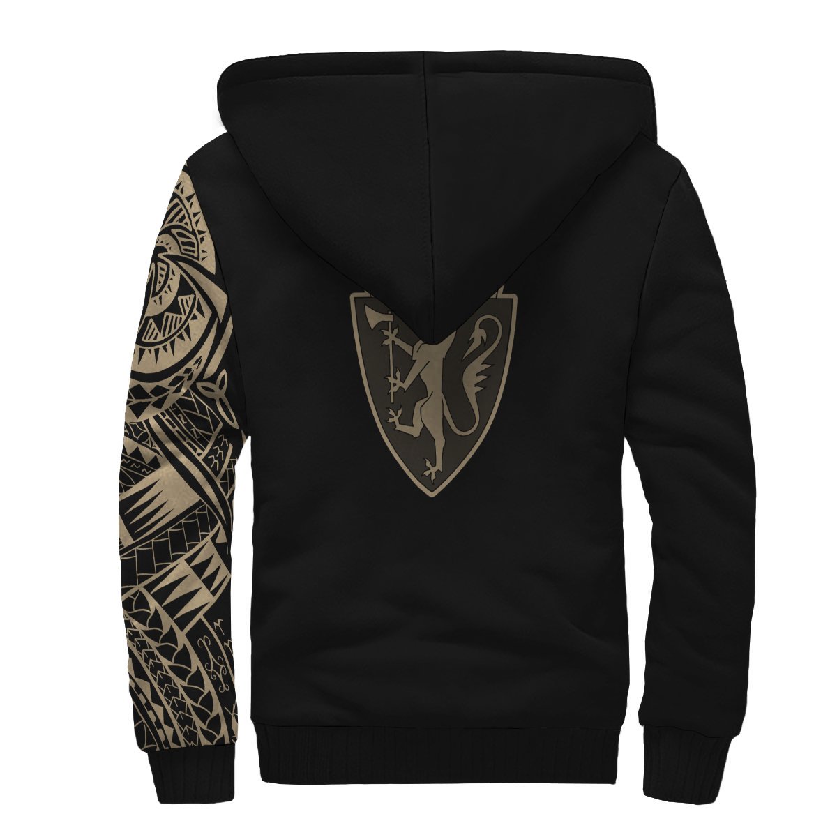 Viking Sherpa Hoodie Norway Tattoo Style