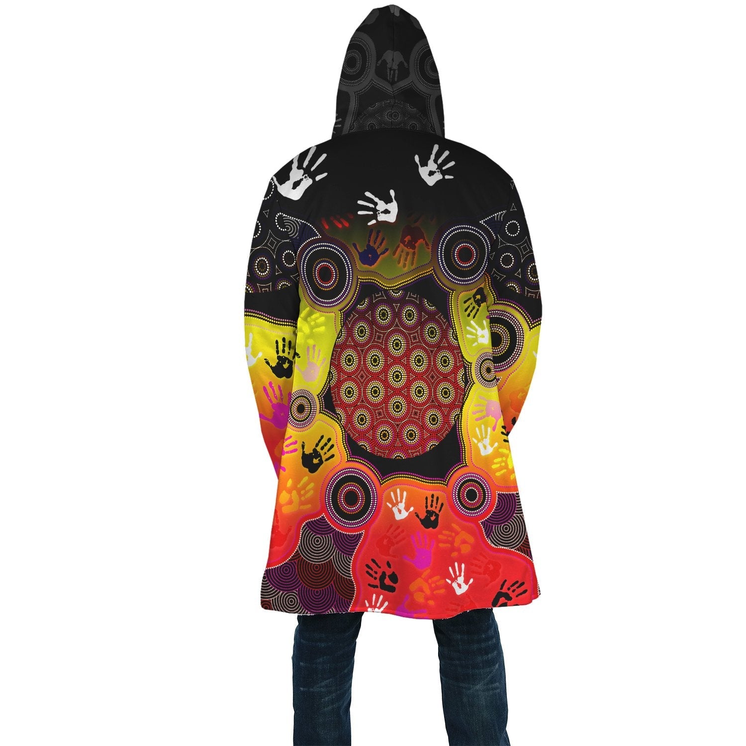 Aboriginal Cloak - Indigenous Circle Dot Painting Hand Art