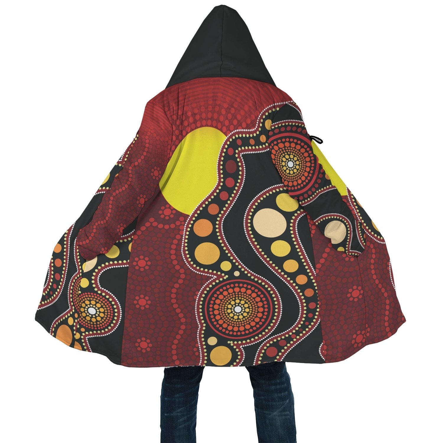 Aboriginal Cloak - Australia Aboriginal Lives Matter Flag Circle Dot Painting Art