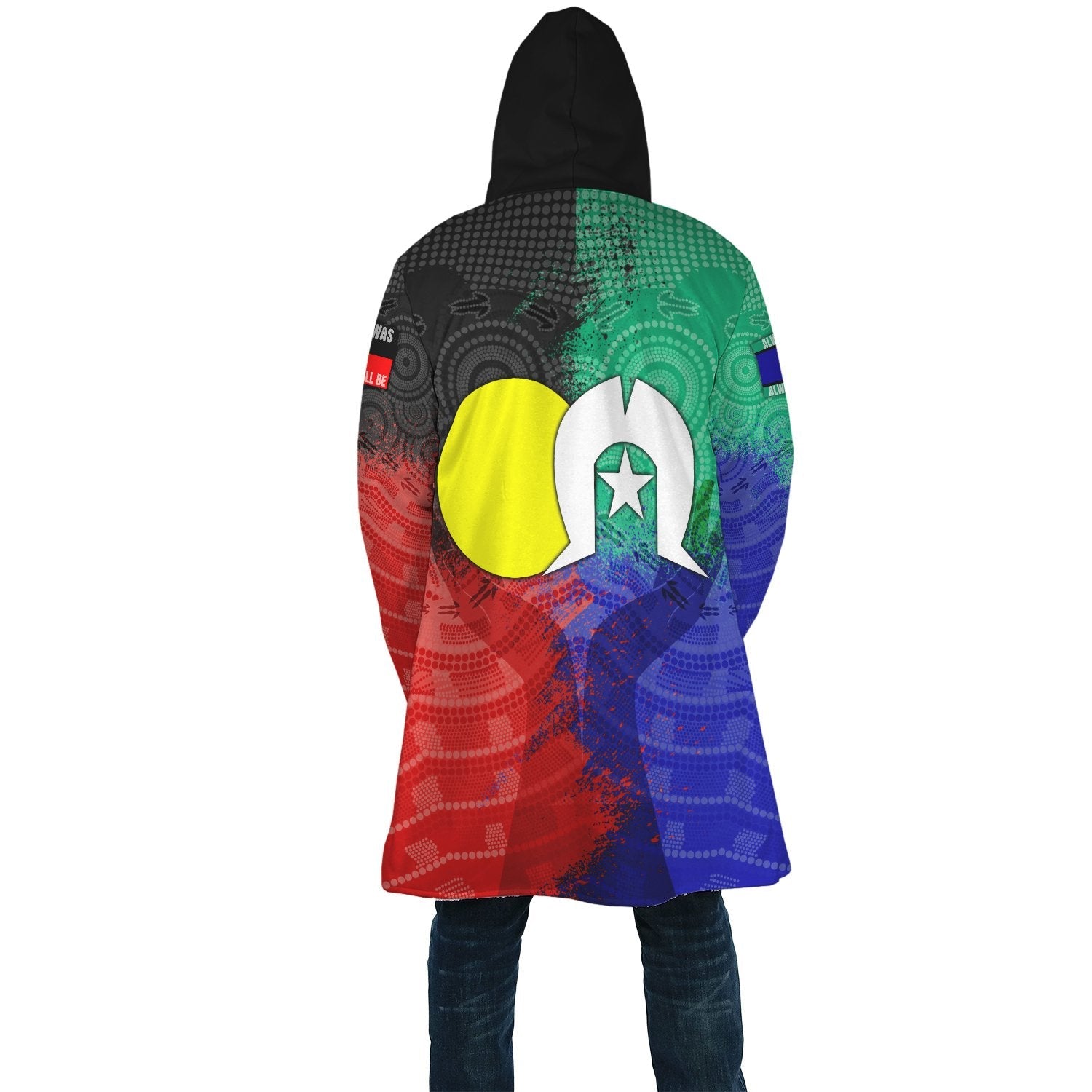 Aboriginal Cloak - Australia Naidoc Week Indigenous Flag Style