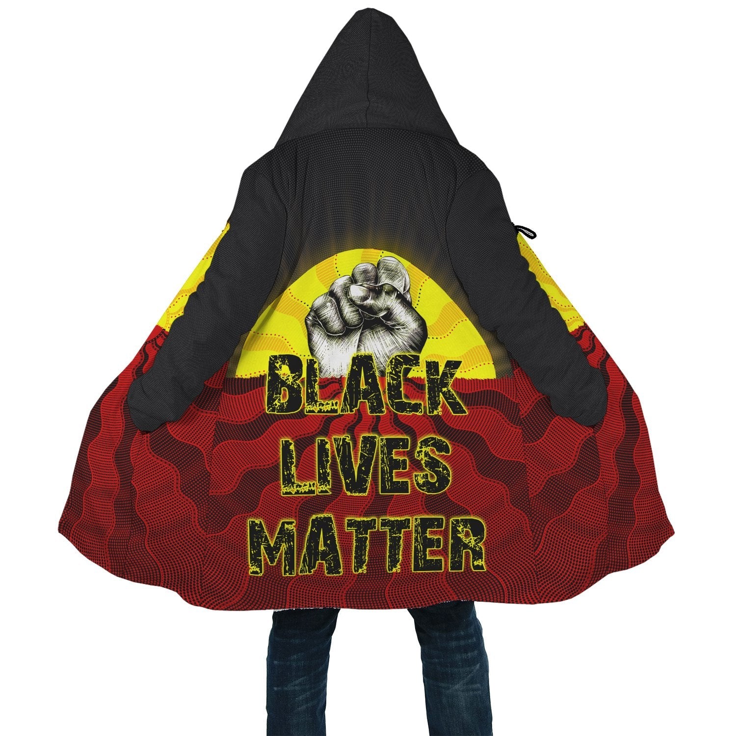 Cloak - Aboriginal Black Lives Matter Sun Dot Painting