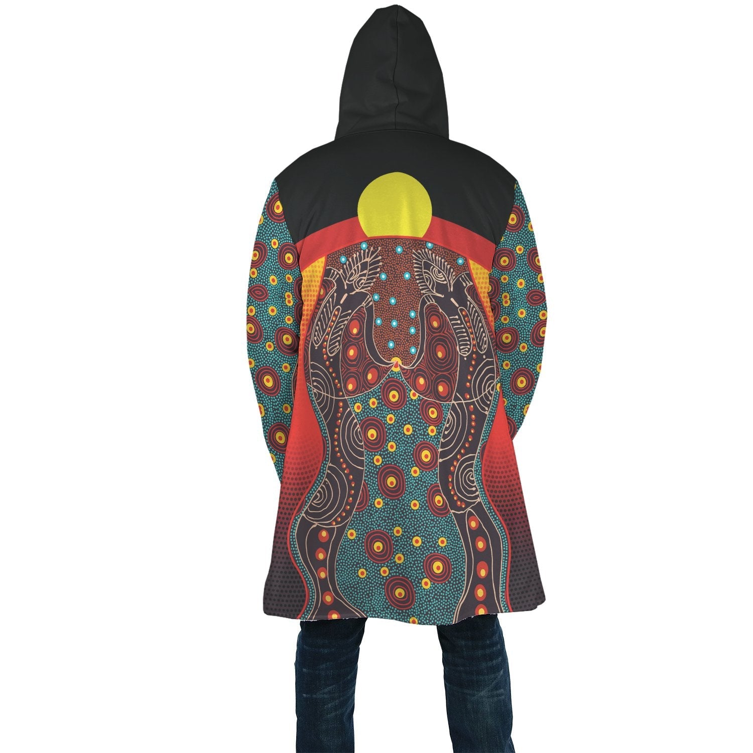 AOP Cloak - Aboriginal Sublimation Dot Pattern Style (Red)