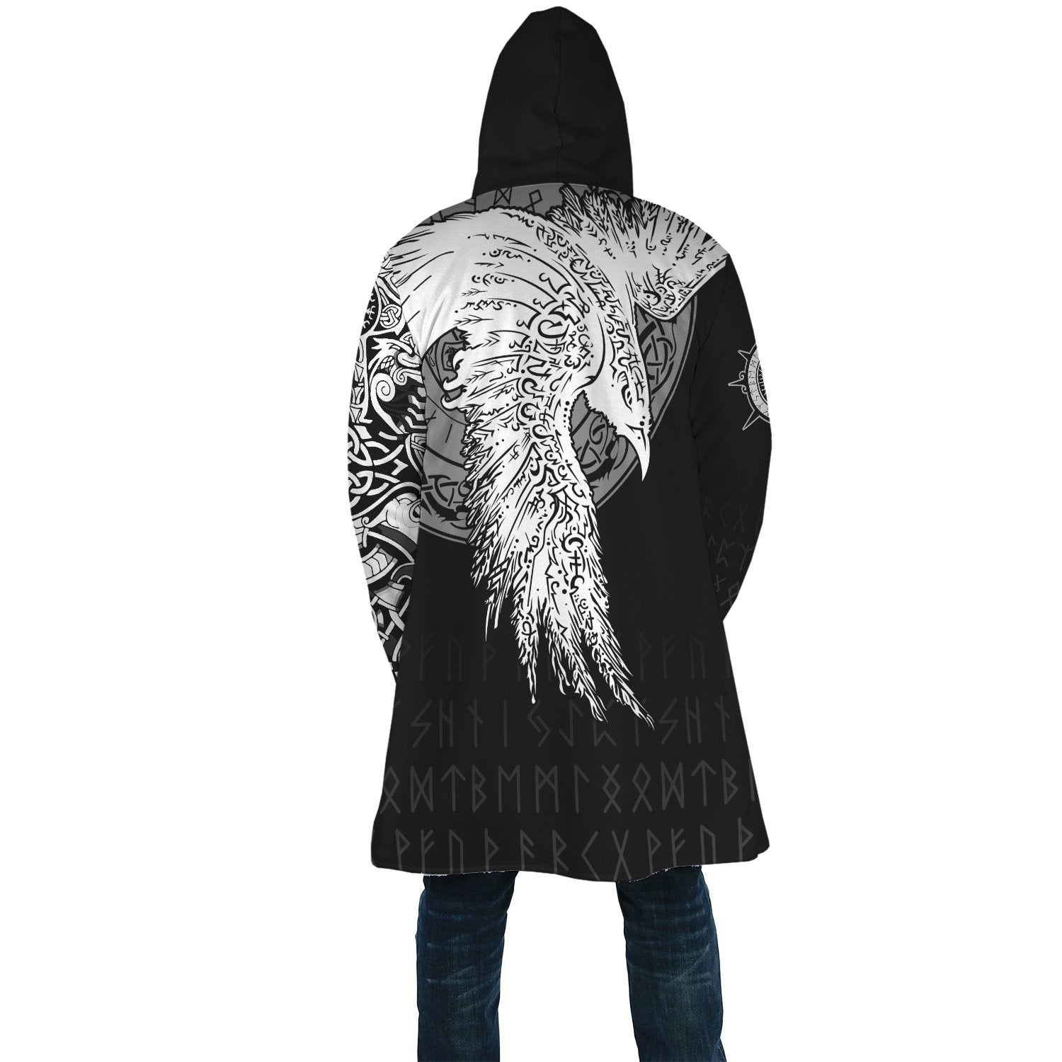 Viking Hooded Coat Mystical Raven Tattoo Special