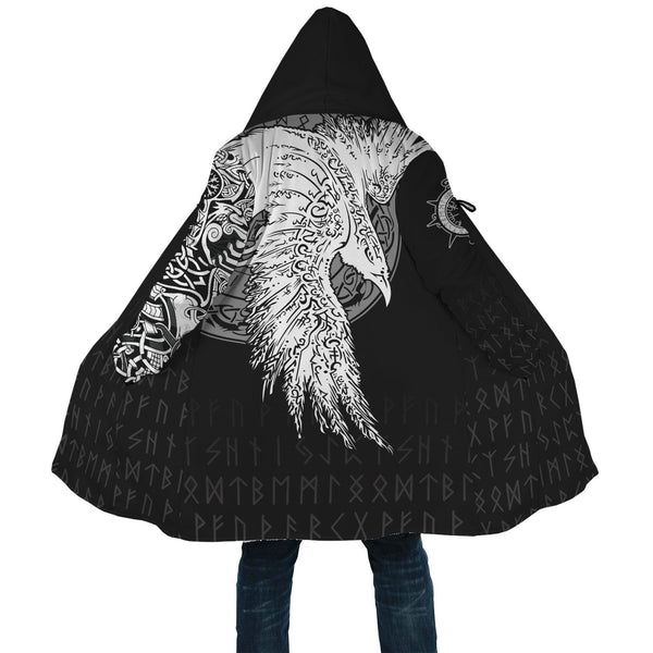 Viking Hooded Coat Mystical Raven Tattoo Special