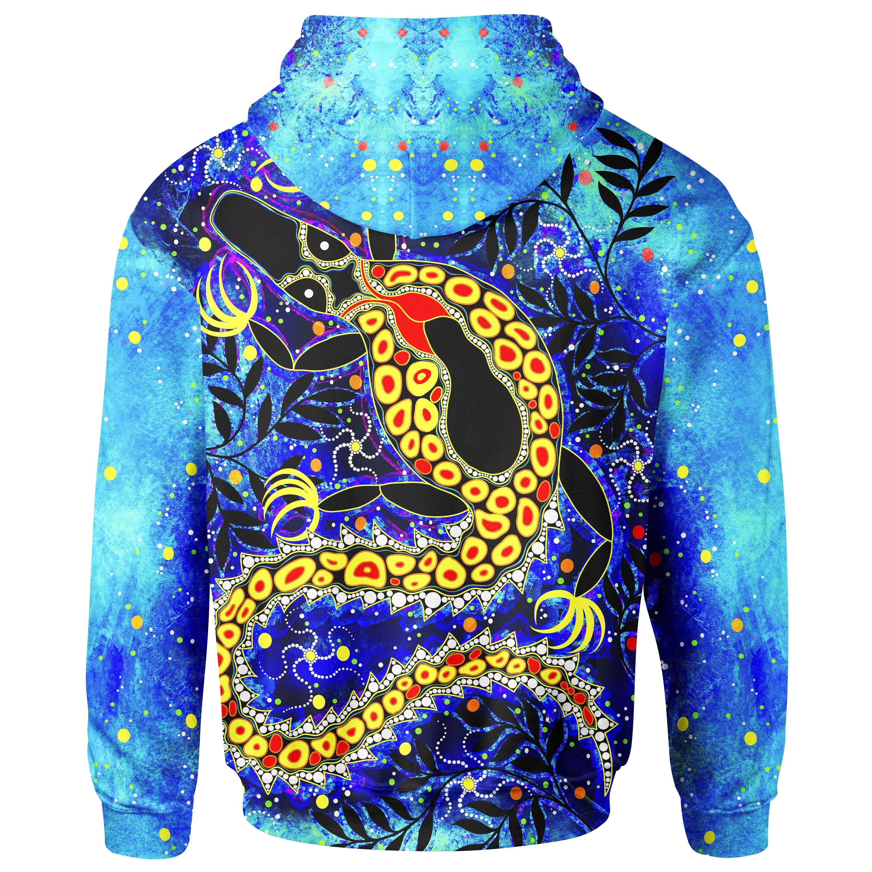 Aboriginal Zip Hoodie - Indigenous Crocodile