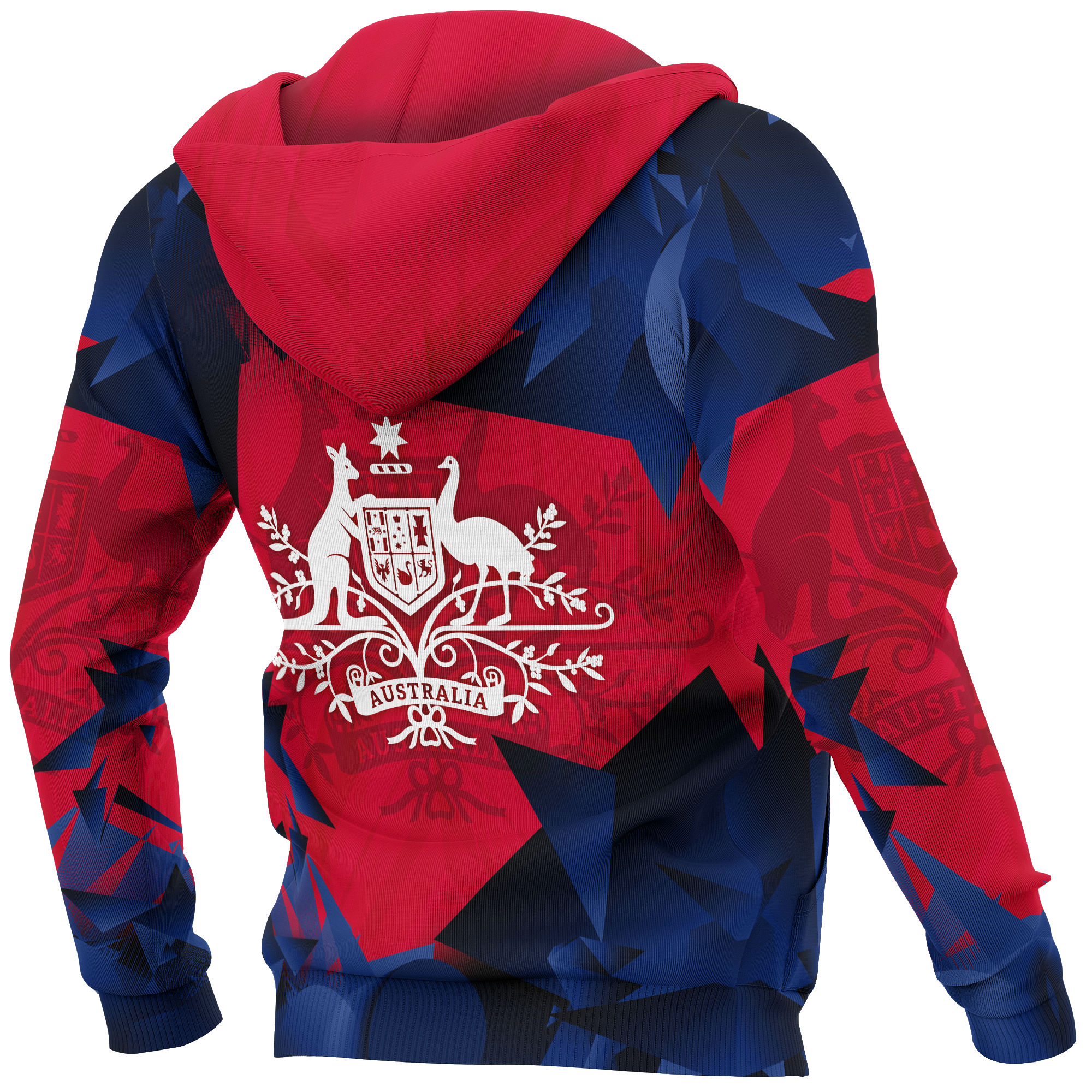 Zip Hoodie - Coat Of Arms Hoodie Southern Cross Kangaroo Symbol Unisex