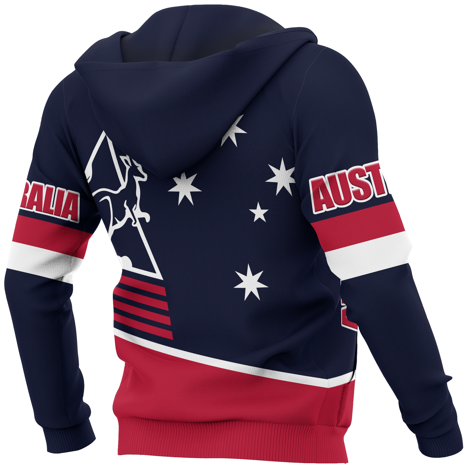 Zip Hoodie - Kangaroo Symbol Hoodie Aussie Southern Cross