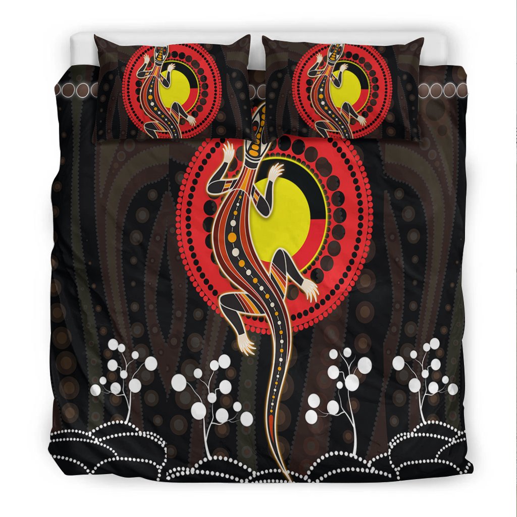 Aboriginal Bedding Set - Lizard and Aboriginal flag