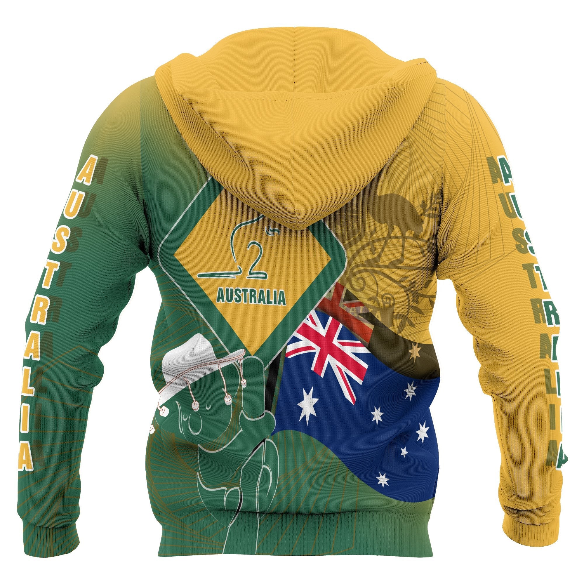 Zip Hoodie - Aus Flag and Coat Of Arms Hoodie Kangaroo and Koala Sign