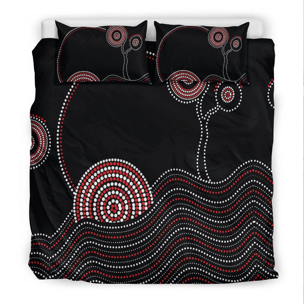 Aboriginal Bedding Set - Aboriginal Pattern Black Style