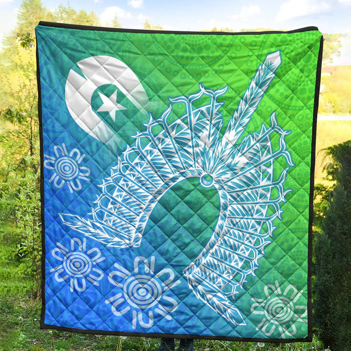 Torres Strait Islander Premium Quilt - Dhari Mask Ocean Style – To The ...