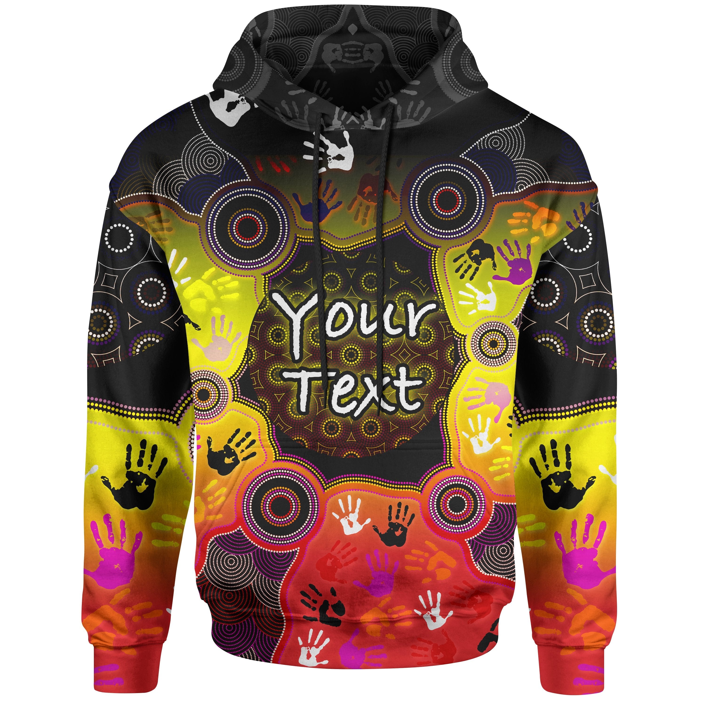 [Custom] Kid Aboriginal Hoodie - Indigenous Circle Dot Painting Hand Art
