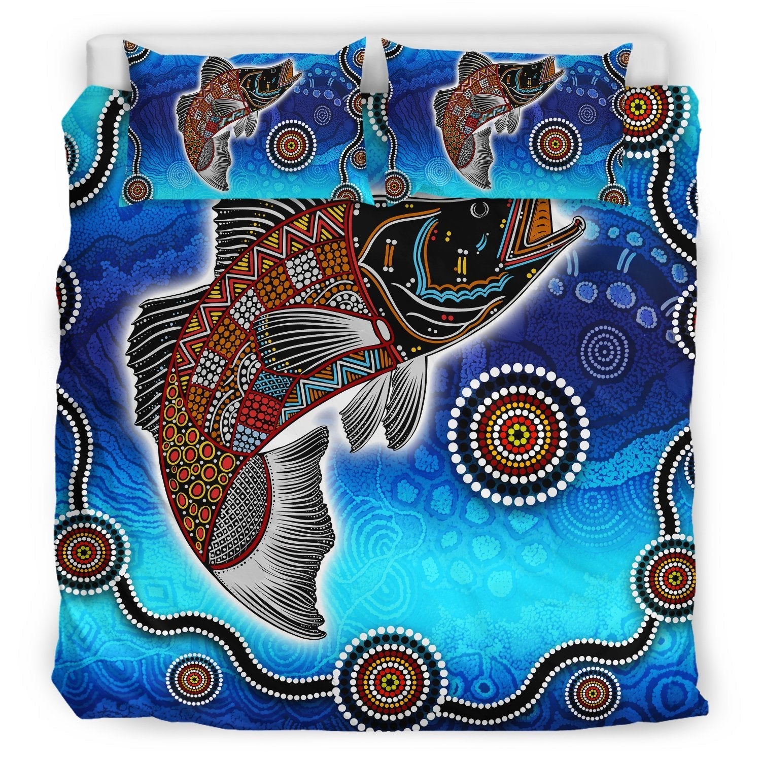 Australia Aboriginal Bedding Set - Aboriginal Fishing