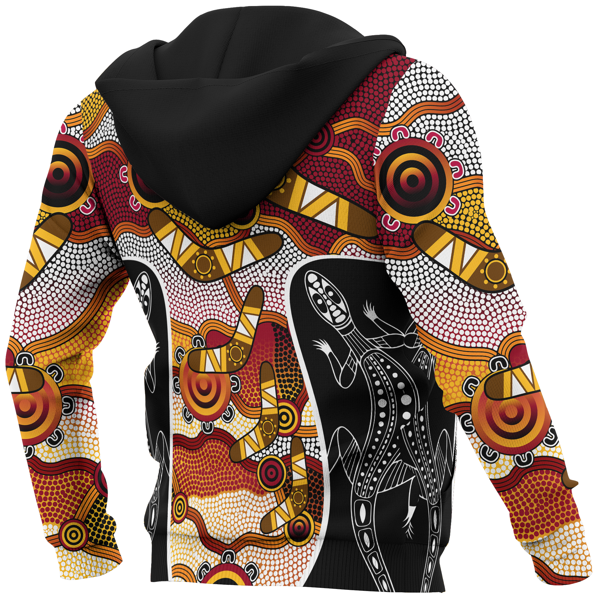Aboriginal Hoodie - Boomerang Patterns Circle Dot Painting