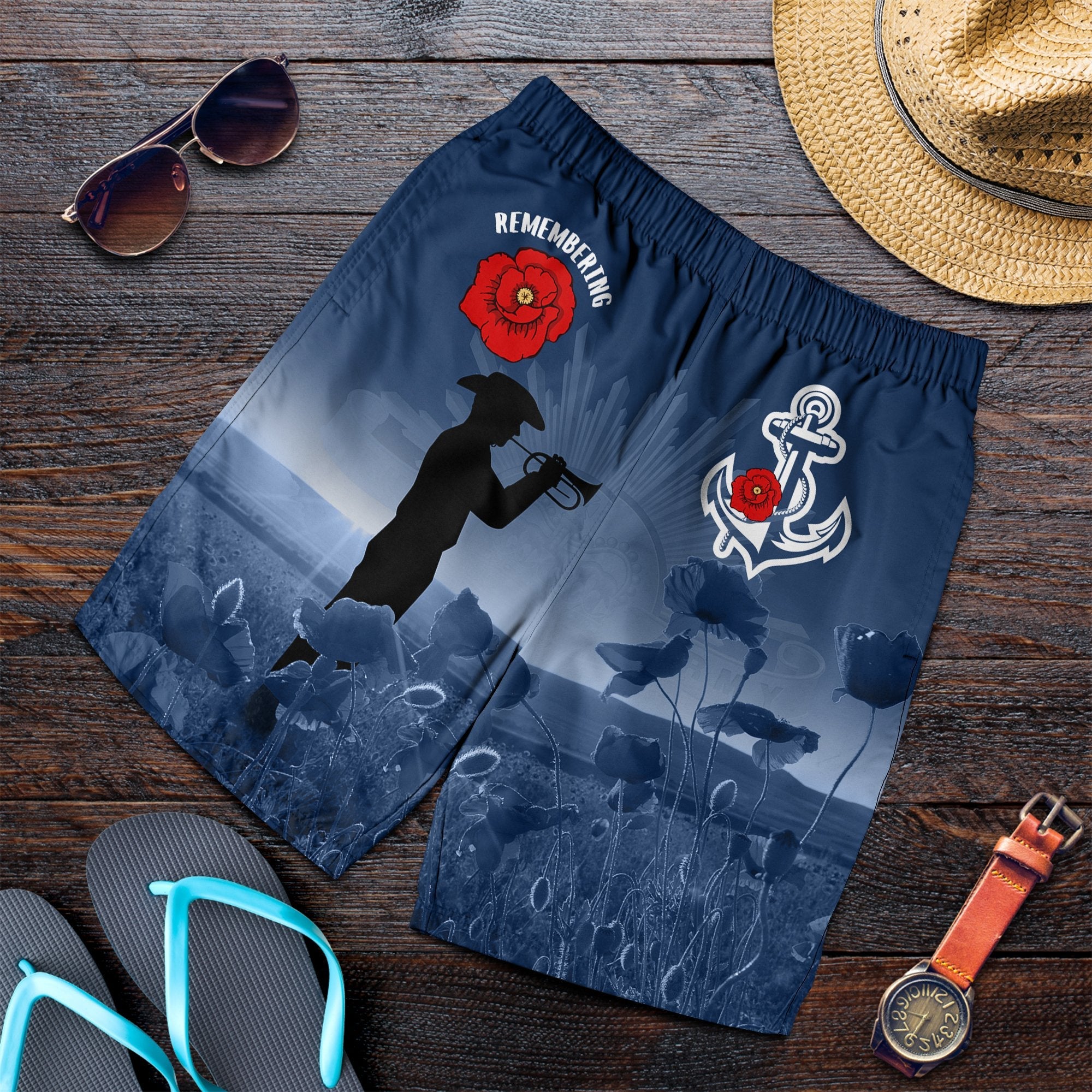 Australia Navy Anzac Men's Shorts- Remembering Our Heroes