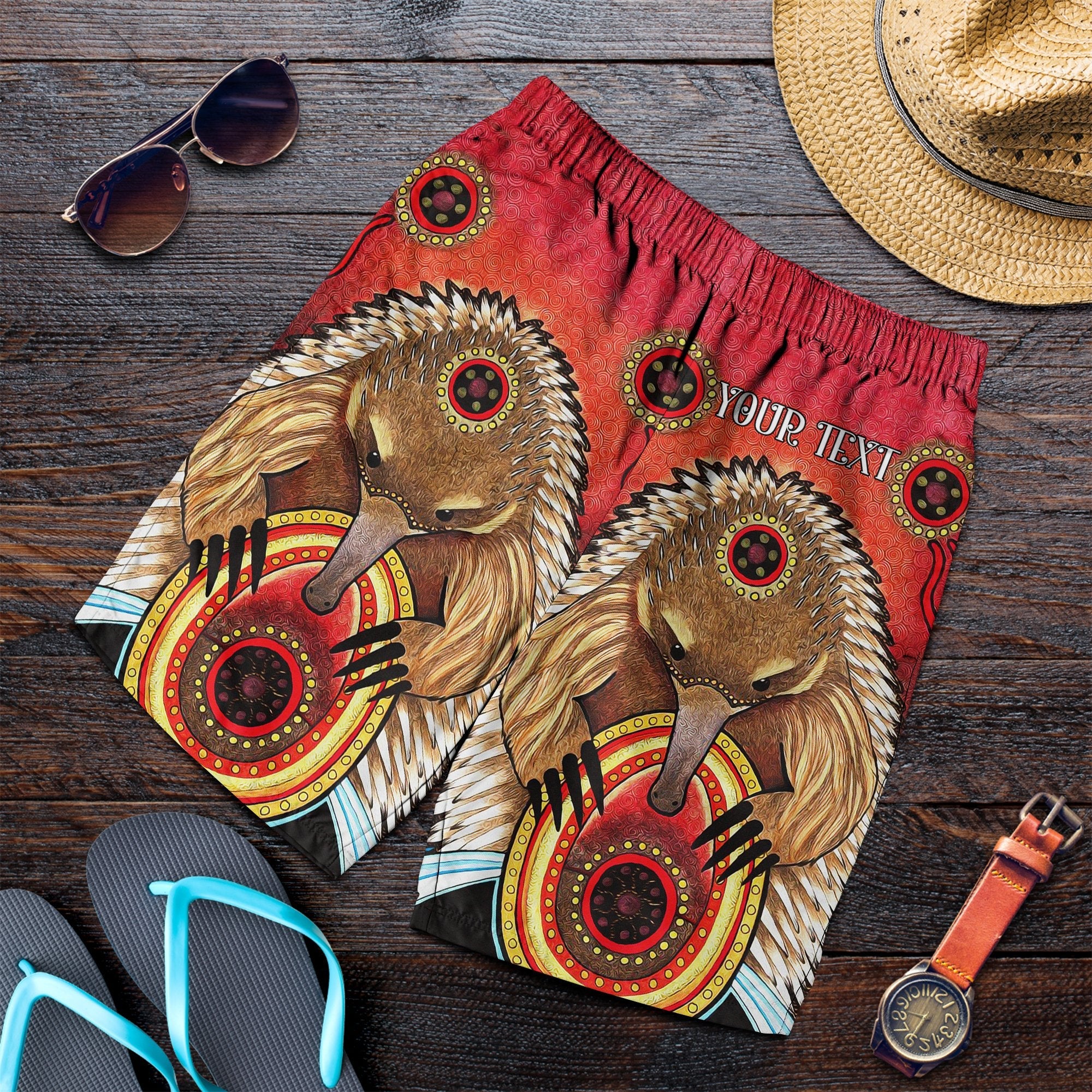 (Custom) Aboriginal Men's Shorts - Australian Echidna