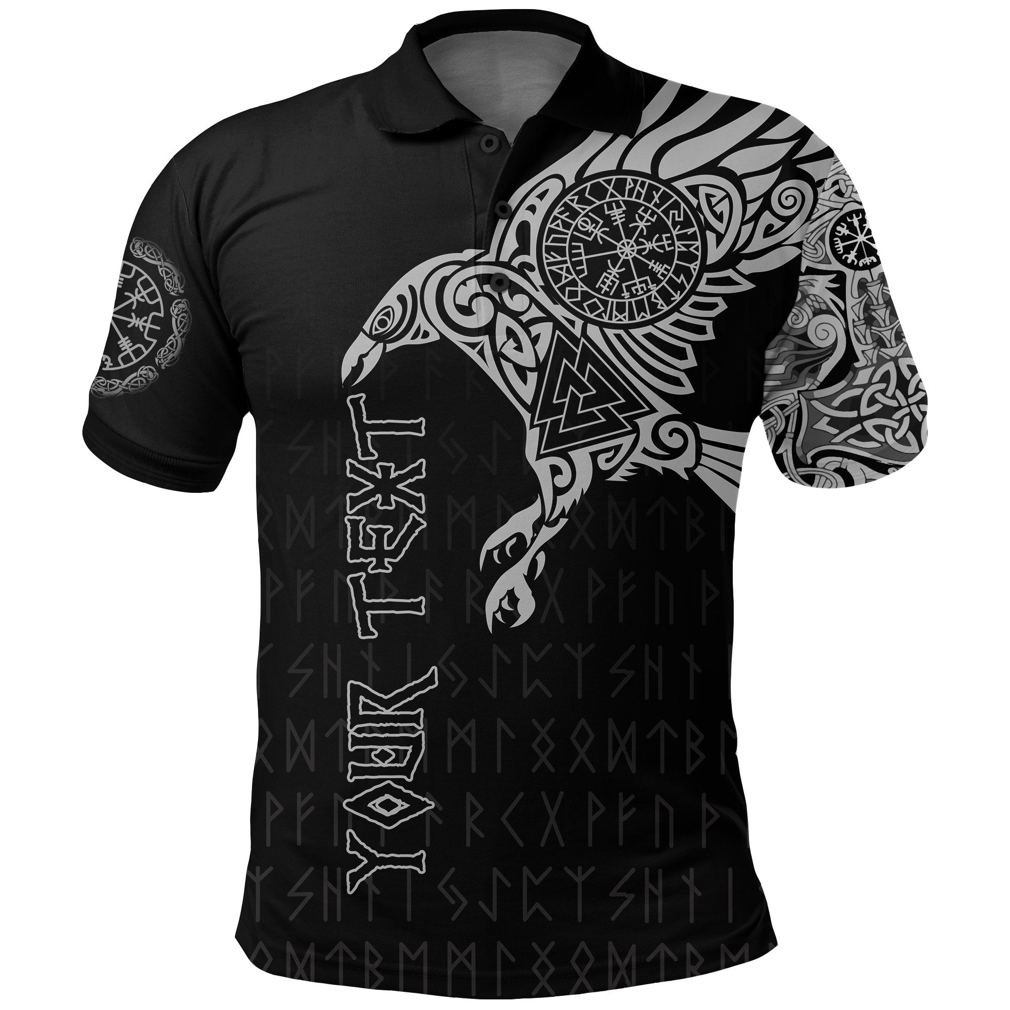 Viking Polo Shirt Custom Personalised The Raven of Odin Tattoo