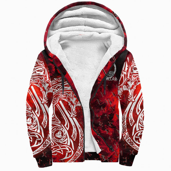 Viking Sherpa Hoodie I Do Not Fear Death While My Brothers Await Me In The Halls of Valhalla