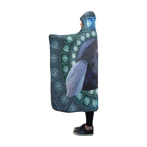 Viking Hooded Blanket Raven 