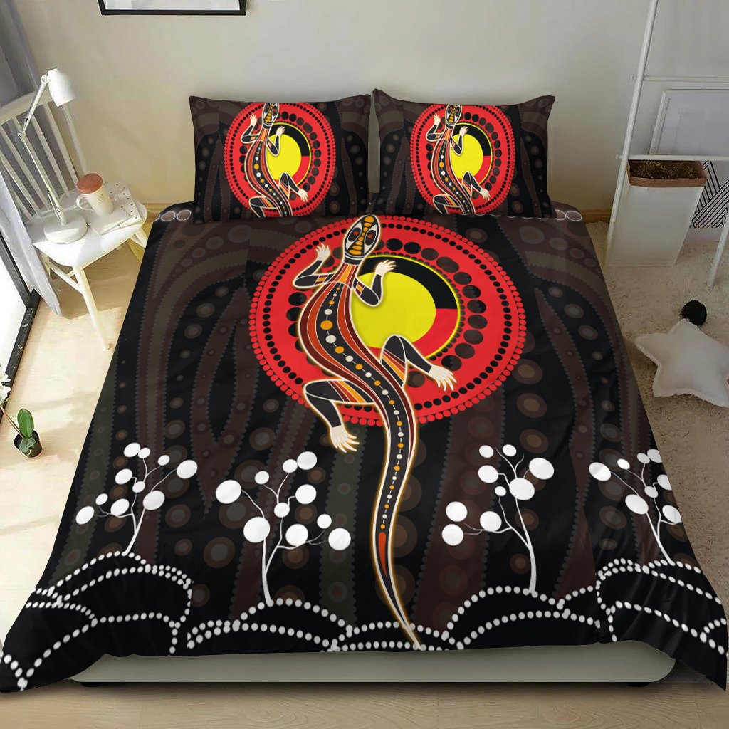 Aboriginal Bedding Set - Lizard and Aboriginal flag
