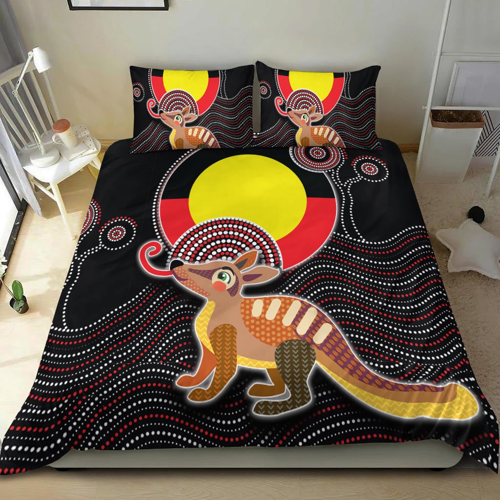 Aboriginal Bedding Set - Numbat with Aboriginal Flag