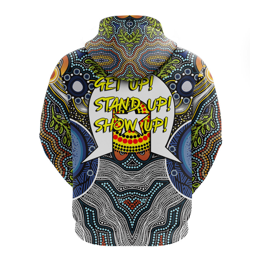 NAIDOC Week 2022 Get Up Stand Up Show Up Aboriginal Dot Art Hoodie