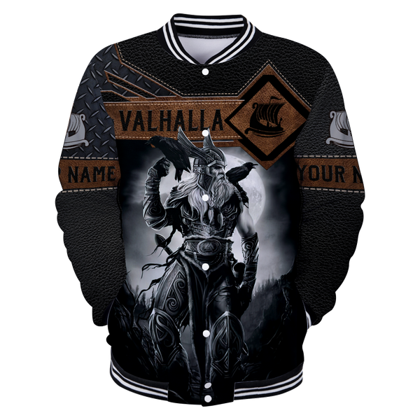 Custom Viking Baseball Jacket Personalized Odin Valhalla Style