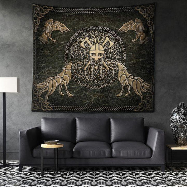 Viking Tapestry Legend Warrior Limited 3D Print Wall Ver06