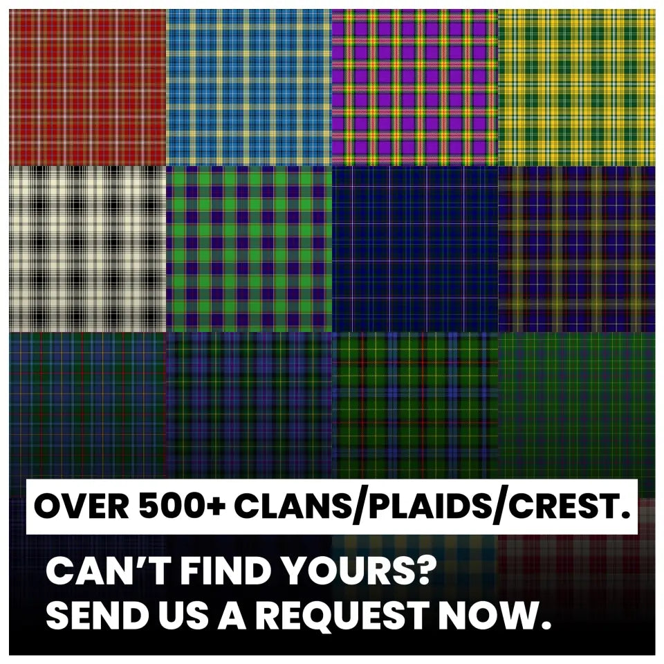 Scottish Tartan Men Short, Over 500 Tartan Clans Plaids & Crest