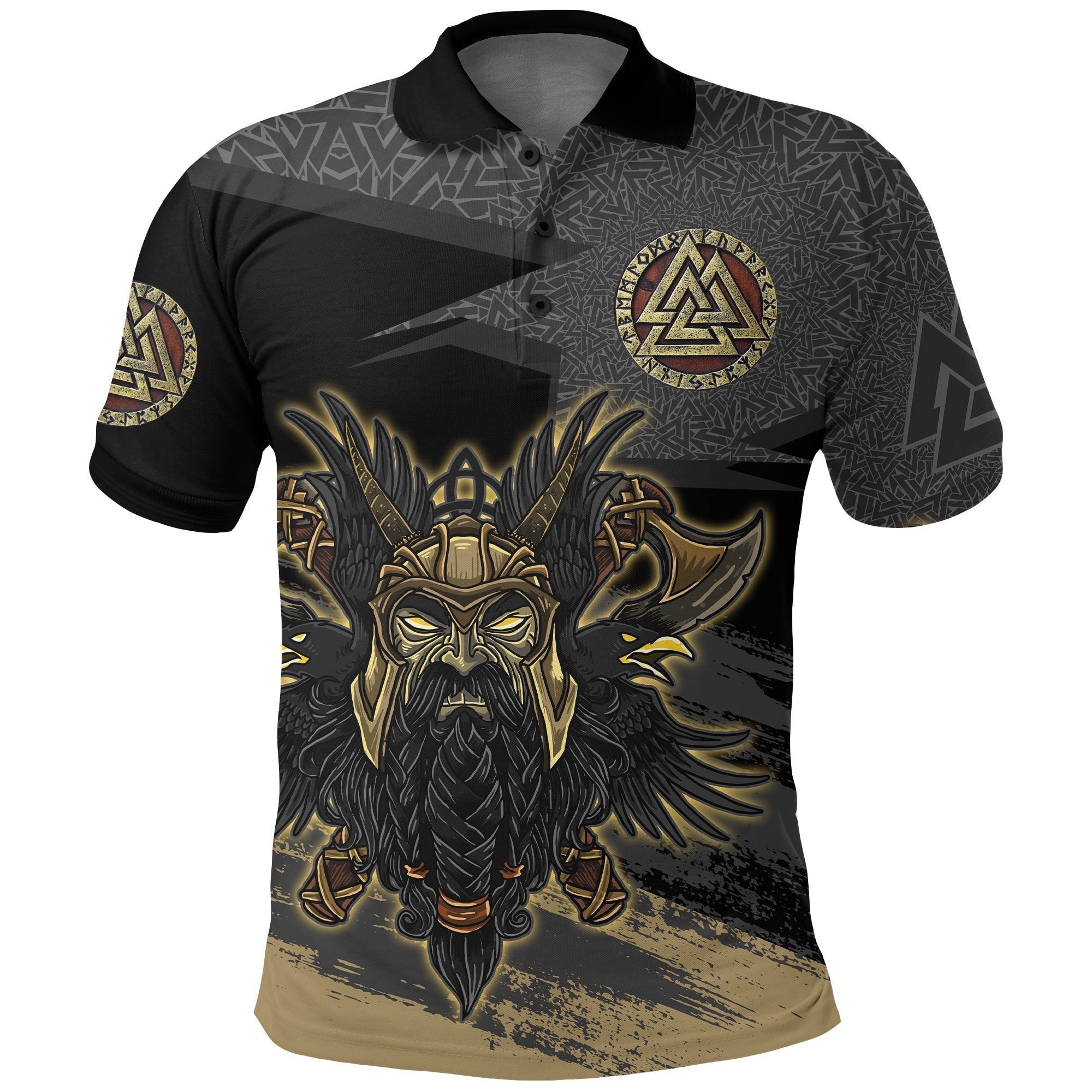 Viking Polo Shirt Odin Valknut The Symbol of Odin