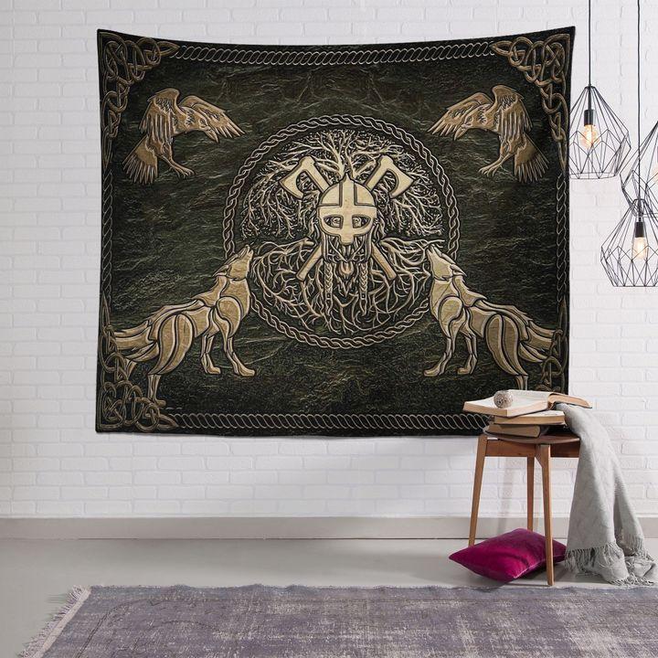 Viking Tapestry Legend Warrior Limited 3D Print Wall Ver06