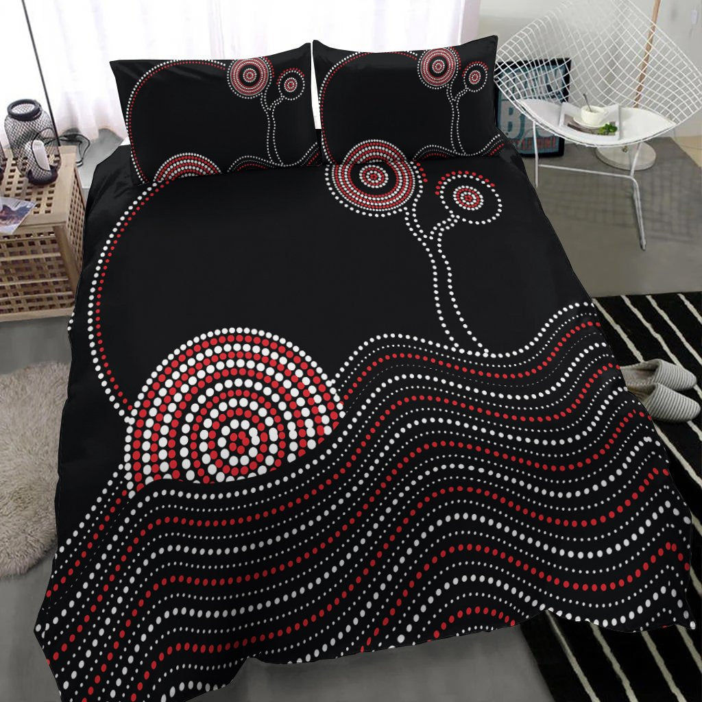 Aboriginal Bedding Set - Aboriginal Pattern Black Style