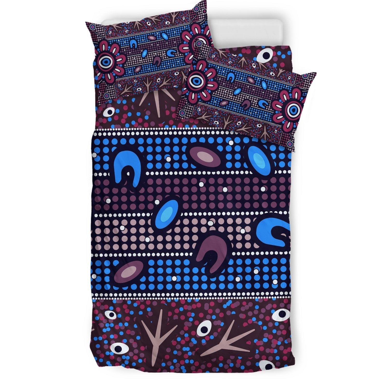 Australia Aboriginal Bedding Set - Aboriginal Dot Art Painting Ver4