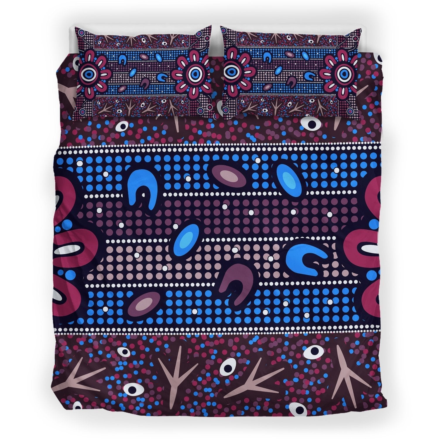 Australia Aboriginal Bedding Set - Aboriginal Dot Art Painting Ver4